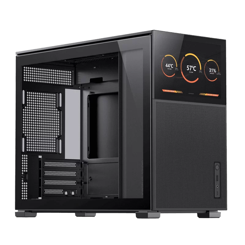 Jonsbo D31 MESH SCREEN Black M-ATX Case - Sub HD-LCD Display