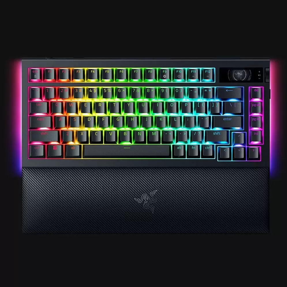 Razer BlackWidow V4 Pro 75% Wireless Gaming Mechanical Keyboard - OLED Display, Hot-swappable, True 4K Hz Wireless, Bluetooth 5.1, Razer™ Orange Tactile Switches Gen‑3 1 Razer BlackWidow V4 Pro 75% Wireless Gaming Mechanical Keyboard - OLED Display, Hot-swappable, True 4K Hz Wireless, Bluetooth 5.1, Razer™ Orange Tactile Switches Gen‑3