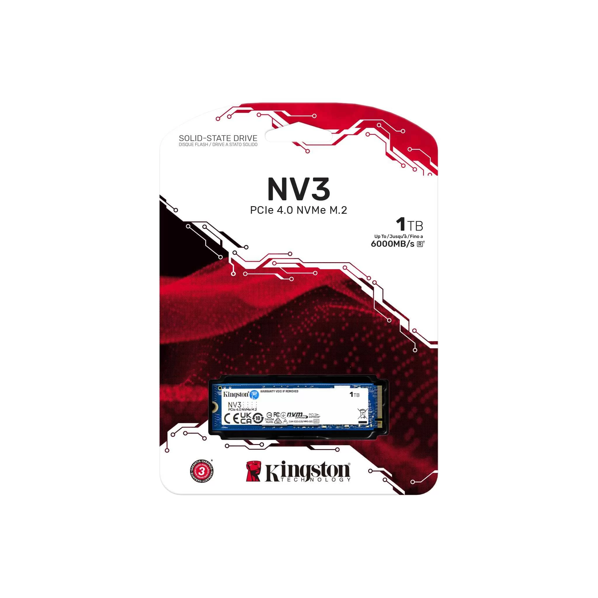 Kingston NV3 1TB (SNV3S/1000G) SSD – M.2 2280, PCIe Gen 4.0 x4 NVMe 1.4 3 Kingston NV3 1TB (SNV3S/1000G) SSD – M.2 2280, PCIe Gen 4.0 x4 NVMe 1.4 - Ảnh 3