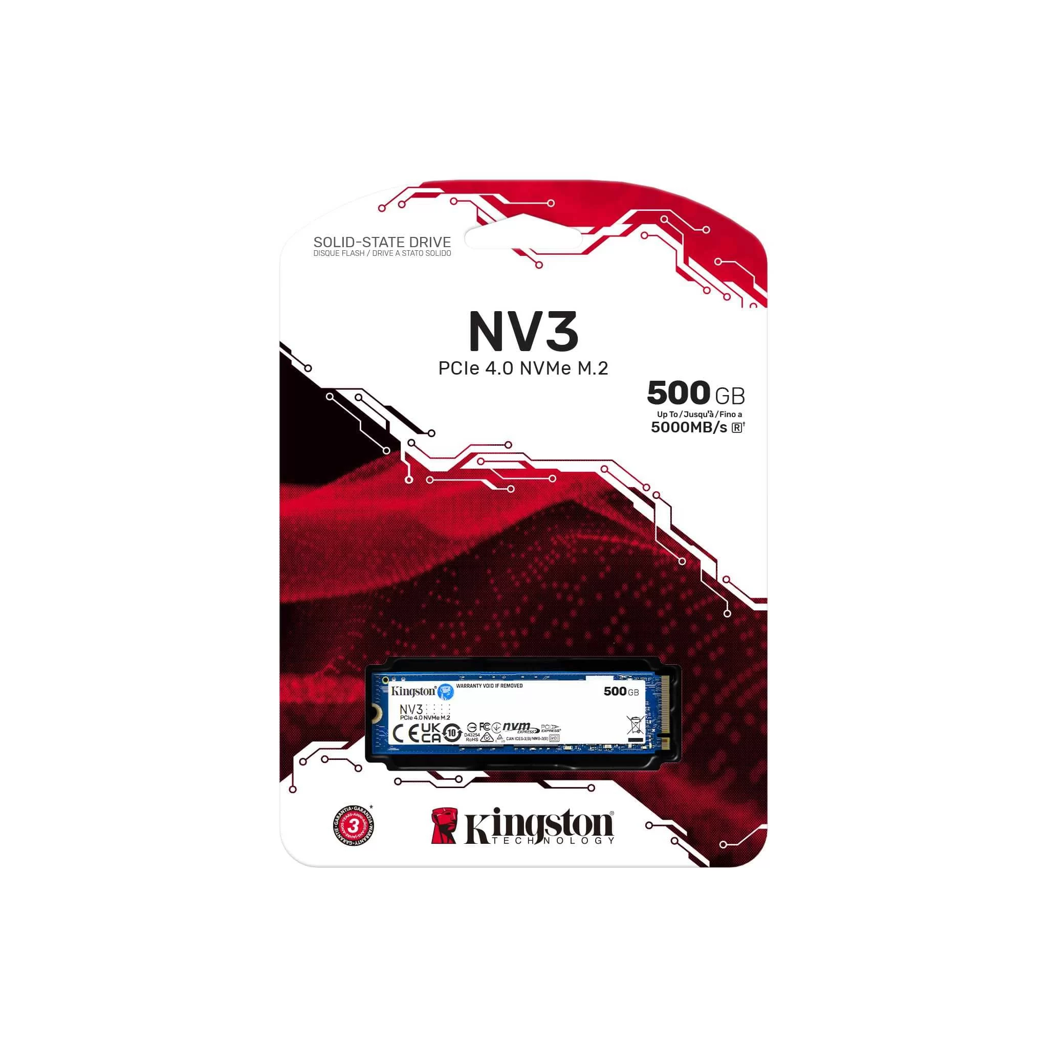 Kingston NV3 500GB (SNV3S/500G) SSD – M.2 2280, PCIe Gen 4.0 x4 NVMe 1.4 3 Kingston NV3 500GB (SNV3S/500G) SSD – M.2 2280, PCIe Gen 4.0 x4 NVMe 1.4 - Ảnh 3