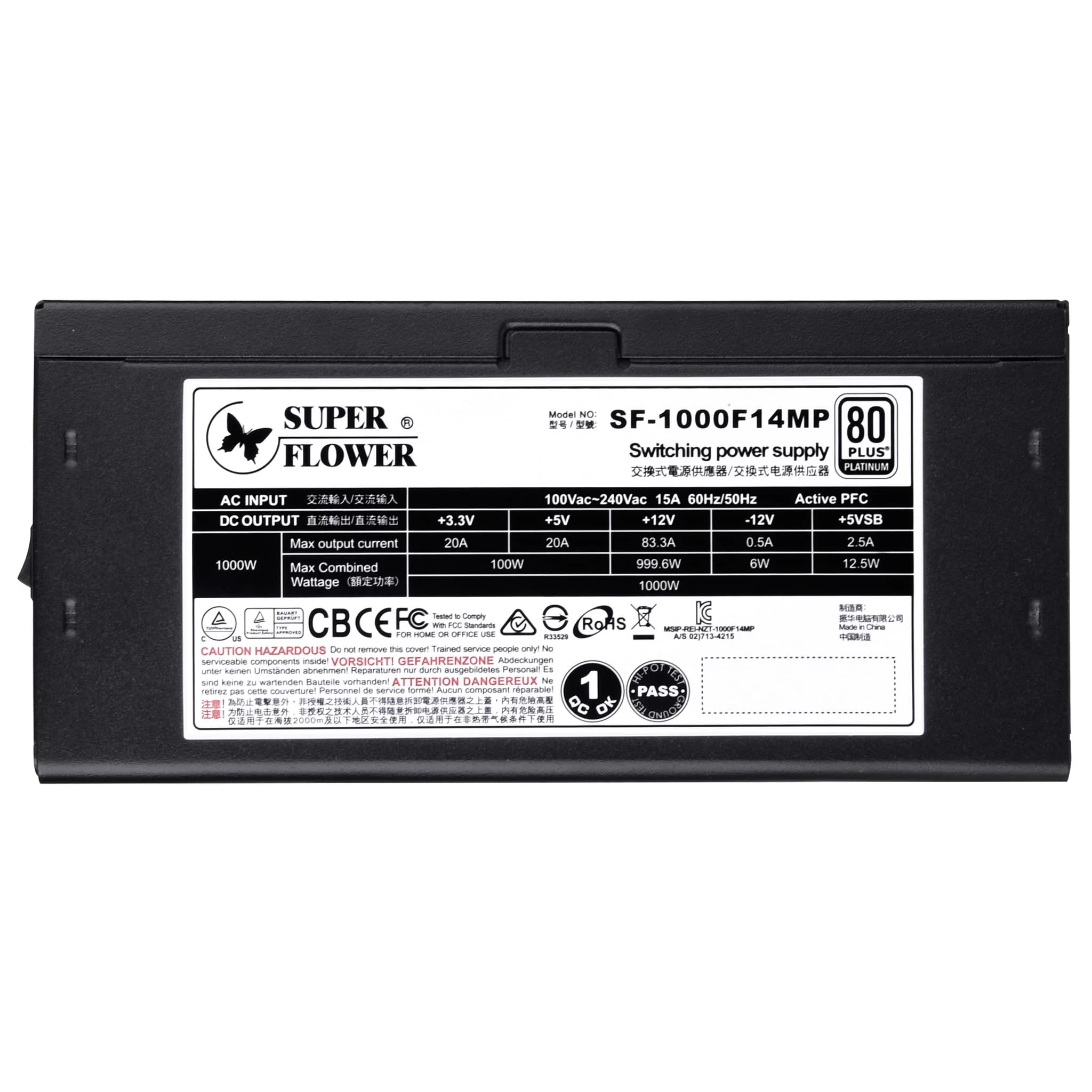 Super Flower Leadex Platinum SE 1000W PSU - Black, 80 Plus Platinum, Full Modular, 140mm Dual Ball Bearing Fan 7 Super Flower Leadex Platinum SE 1000W PSU - Black, 80 Plus Platinum, Full Modular, 140mm Dual Ball Bearing Fan - Ảnh 7