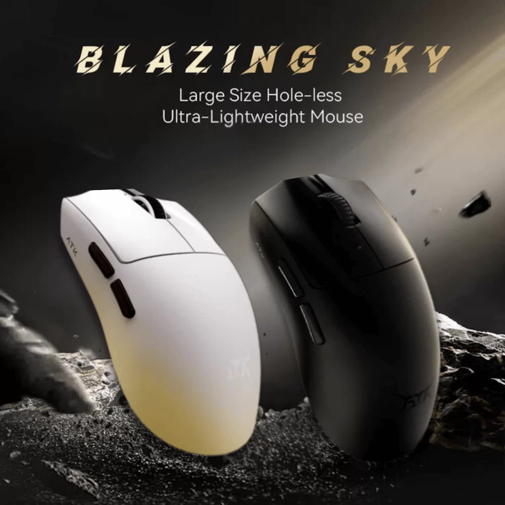 ATK Blazing Sky X1 Ultra Gaming Mouse - 3 modes, Omron Optical Microswitches, PAW3950Ultra Sensor, Wireless 8000Hz, 500mAh, 54g 100% Teflon Feet 1 ATK Blazing Sky X1 Ultra Gaming Mouse - 3 modes, Omron Optical Microswitches, PAW3950Ultra Sensor, Wireless 8000Hz, 500mAh, 54g 100% Teflon Feet