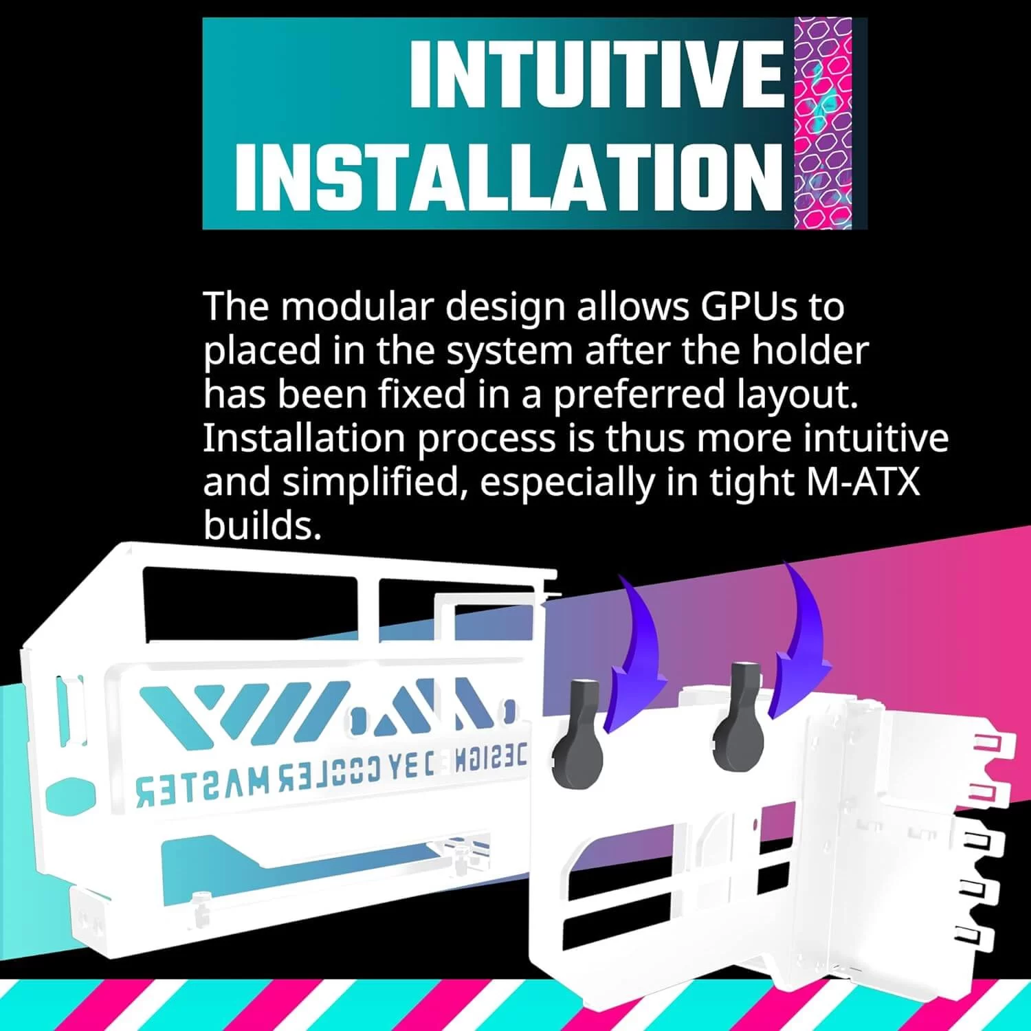 Cooler Master Universal Vertical Graphics Card Holder Kit V3 White - White, Premium Riser Cable PCI-E 4.0 x16-165mm 7 Cooler Master Universal Vertical Graphics Card Holder Kit V3 White - White, Premium Riser Cable PCI-E 4.0 x16-165mm - Ảnh 7