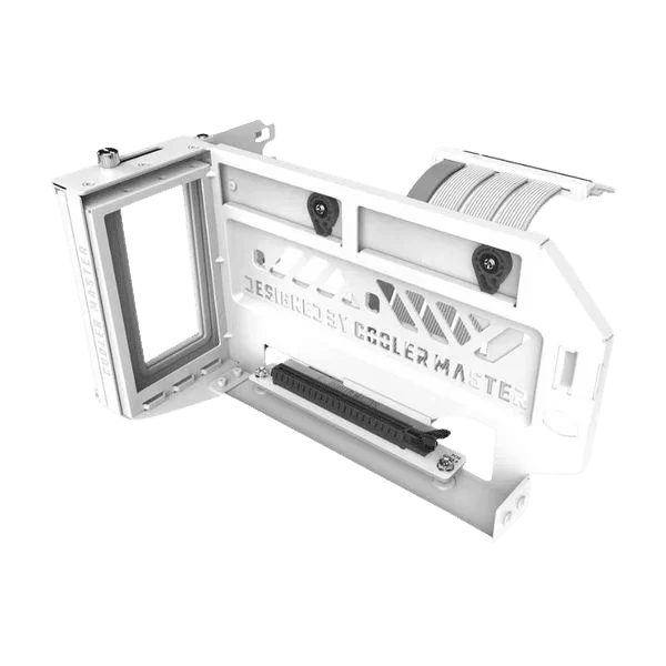 Cooler Master Universal Vertical Graphics Card Holder Kit V3 White - White, Premium Riser Cable PCI-E 4.0 x16-165mm 1 Cooler Master Universal Vertical Graphics Card Holder Kit V3 White - White, Premium Riser Cable PCI-E 4.0 x16-165mm