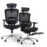 Gami Crom All Black Ergonomic Chair - tựa cổ HeadFlex 8D, tựa lưng Butterfit 2D, Multi Button, tay ghế 360 độ, lưới solidmesh USA