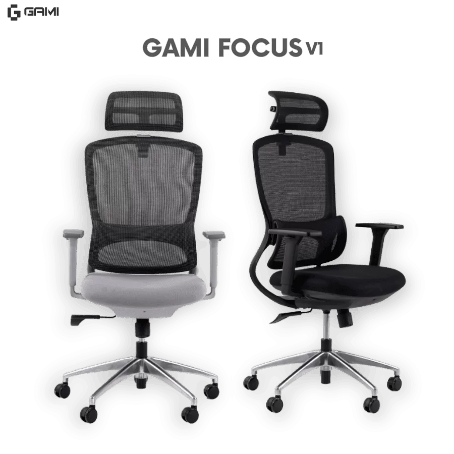 Gami Focus V1 Ergonomic Chair - FluidMotion System, ngả lưng 128 độ, Lưới Krall + Roth, đệm AirFlow Foam, tựa đầu 2DComfort, kê tay 2D 1 Gami Focus V1 Ergonomic Chair - FluidMotion System, ngả lưng 128 độ, Lưới Krall + Roth, đệm AirFlow Foam, tựa đầu 2DComfort, kê tay 2D