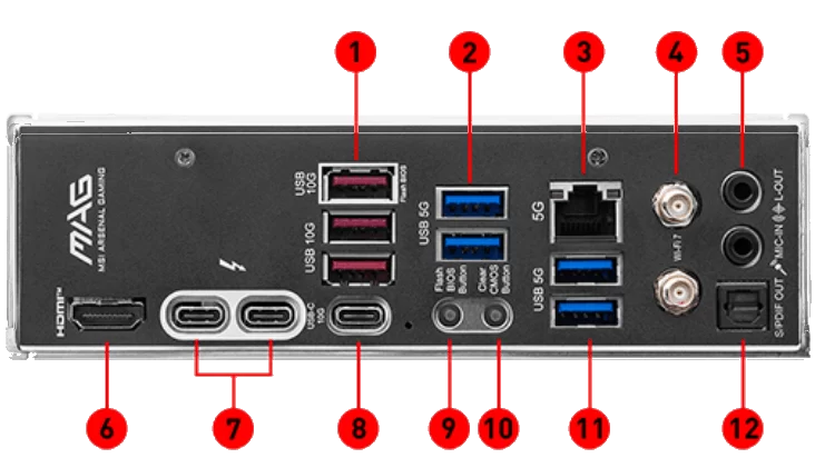 MSI MAG Z890 TOMAHAWK WIFI page connection