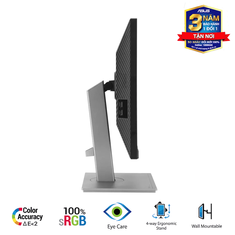 ASUS ProArt Display PA248CNV Professional Monitor - 24.1 inch, 16:10, IPS, WUXGA(1920 x 1200), 100% sRGB+Rec.709, ΔE < 2, Calman Verified, HDR-10, USB-C Docking, RJ45, 75Hz, HDR-10, Ergonomic Stand 11 ASUS ProArt Display PA248CNV Professional Monitor - 24.1 inch, 16:10, IPS, WUXGA(1920 x 1200), 100% sRGB+Rec.709, ΔE < 2, Calman Verified, HDR-10, USB-C Docking, RJ45, 75Hz, HDR-10, Ergonomic Stand - Ảnh 11