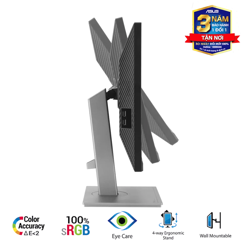 ASUS ProArt Display PA248CNV Professional Monitor - 24.1 inch, 16:10, IPS, WUXGA(1920 x 1200), 100% sRGB+Rec.709, ΔE < 2, Calman Verified, HDR-10, USB-C Docking, RJ45, 75Hz, HDR-10, Ergonomic Stand 13 ASUS ProArt Display PA248CNV Professional Monitor - 24.1 inch, 16:10, IPS, WUXGA(1920 x 1200), 100% sRGB+Rec.709, ΔE < 2, Calman Verified, HDR-10, USB-C Docking, RJ45, 75Hz, HDR-10, Ergonomic Stand - Ảnh 13
