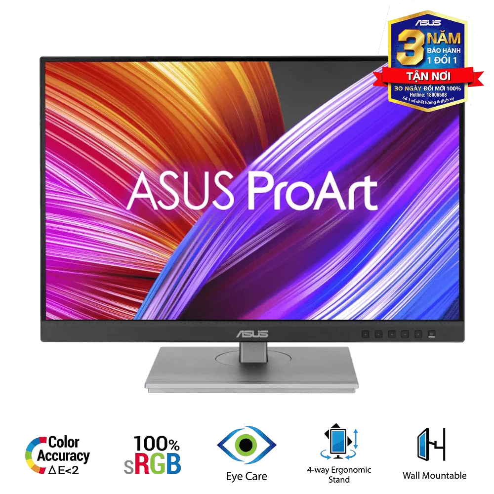 ASUS ProArt Display PA248CNV Professional Monitor - 24.1 inch, 16:10, IPS, WUXGA(1920 x 1200), 100% sRGB+Rec.709, ΔE < 2, Calman Verified, HDR-10, USB-C Docking, RJ45, 75Hz, HDR-10, Ergonomic Stand 1 ASUS ProArt Display PA248CNV Professional Monitor - 24.1 inch, 16:10, IPS, WUXGA(1920 x 1200), 100% sRGB+Rec.709, ΔE < 2, Calman Verified, HDR-10, USB-C Docking, RJ45, 75Hz, HDR-10, Ergonomic Stand