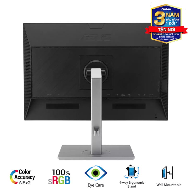 ASUS ProArt Display PA248CNV Professional Monitor - 24.1 inch, 16:10, IPS, WUXGA(1920 x 1200), 100% sRGB+Rec.709, ΔE < 2, Calman Verified, HDR-10, USB-C Docking, RJ45, 75Hz, HDR-10, Ergonomic Stand 6 ASUS ProArt Display PA248CNV Professional Monitor - 24.1 inch, 16:10, IPS, WUXGA(1920 x 1200), 100% sRGB+Rec.709, ΔE < 2, Calman Verified, HDR-10, USB-C Docking, RJ45, 75Hz, HDR-10, Ergonomic Stand - Ảnh 6