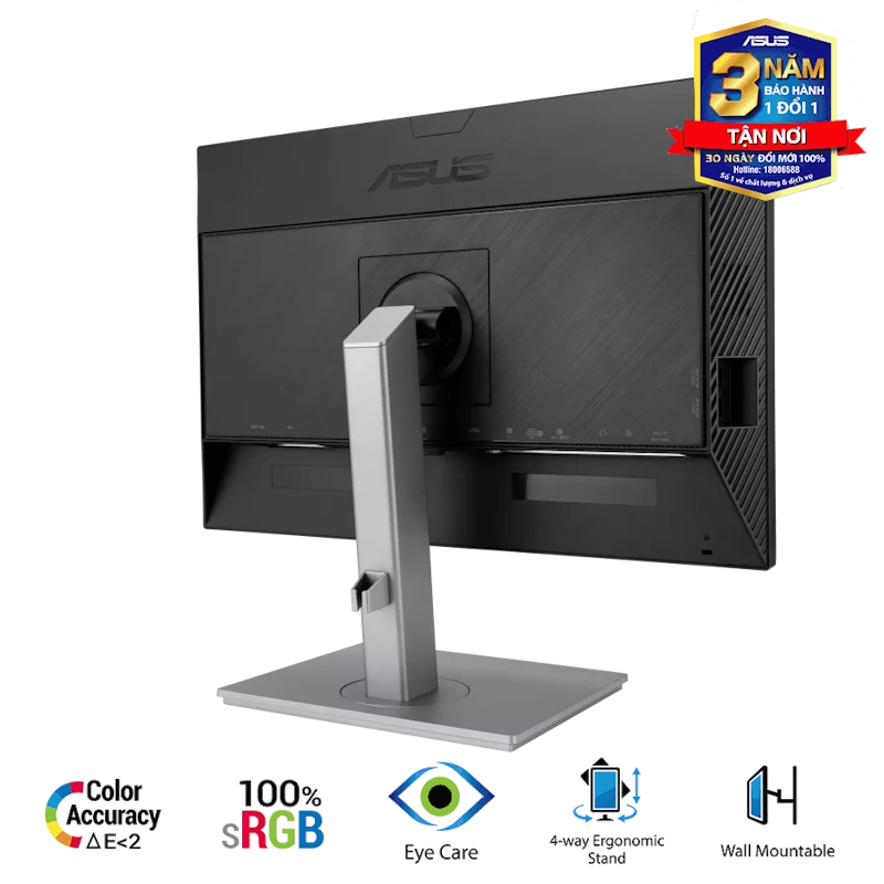 ASUS ProArt Display PA248CNV Professional Monitor - 24.1 inch, 16:10, IPS, WUXGA(1920 x 1200), 100% sRGB+Rec.709, ΔE < 2, Calman Verified, HDR-10, USB-C Docking, RJ45, 75Hz, HDR-10, Ergonomic Stand 7 ASUS ProArt Display PA248CNV Professional Monitor - 24.1 inch, 16:10, IPS, WUXGA(1920 x 1200), 100% sRGB+Rec.709, ΔE < 2, Calman Verified, HDR-10, USB-C Docking, RJ45, 75Hz, HDR-10, Ergonomic Stand - Ảnh 7