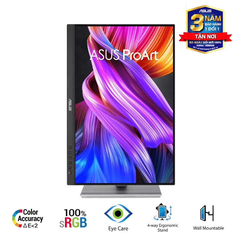 ASUS ProArt Display PA248CNV Professional Monitor - 24.1 inch, 16:10, IPS, WUXGA(1920 x 1200), 100% sRGB+Rec.709, ΔE < 2, Calman Verified, HDR-10, USB-C Docking, RJ45, 75Hz, HDR-10, Ergonomic Stand 5 ASUS ProArt Display PA248CNV Professional Monitor - 24.1 inch, 16:10, IPS, WUXGA(1920 x 1200), 100% sRGB+Rec.709, ΔE < 2, Calman Verified, HDR-10, USB-C Docking, RJ45, 75Hz, HDR-10, Ergonomic Stand - Ảnh 5