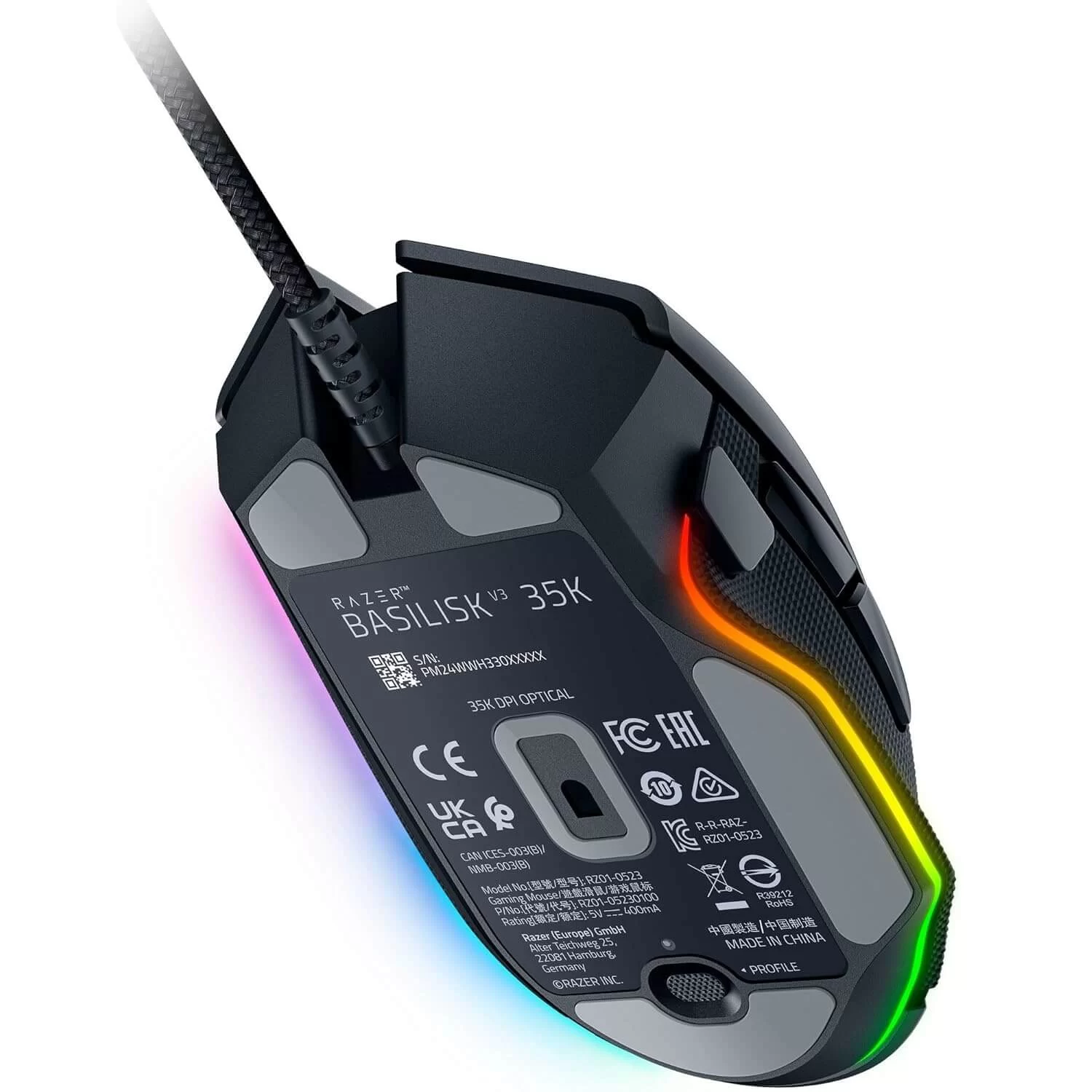 Razer Basilisk V3 35K Wired Gaming Mouse - Black, 35000 DPI Optical Sensor Gen-2. Chroma RGB, HyperScroll Tilt Wheel, Optical Switches Gen 3 4 Razer Basilisk V3 35K Wired Gaming Mouse - Black, 35000 DPI Optical Sensor Gen-2. Chroma RGB, HyperScroll Tilt Wheel, Optical Switches Gen 3 - Ảnh 4