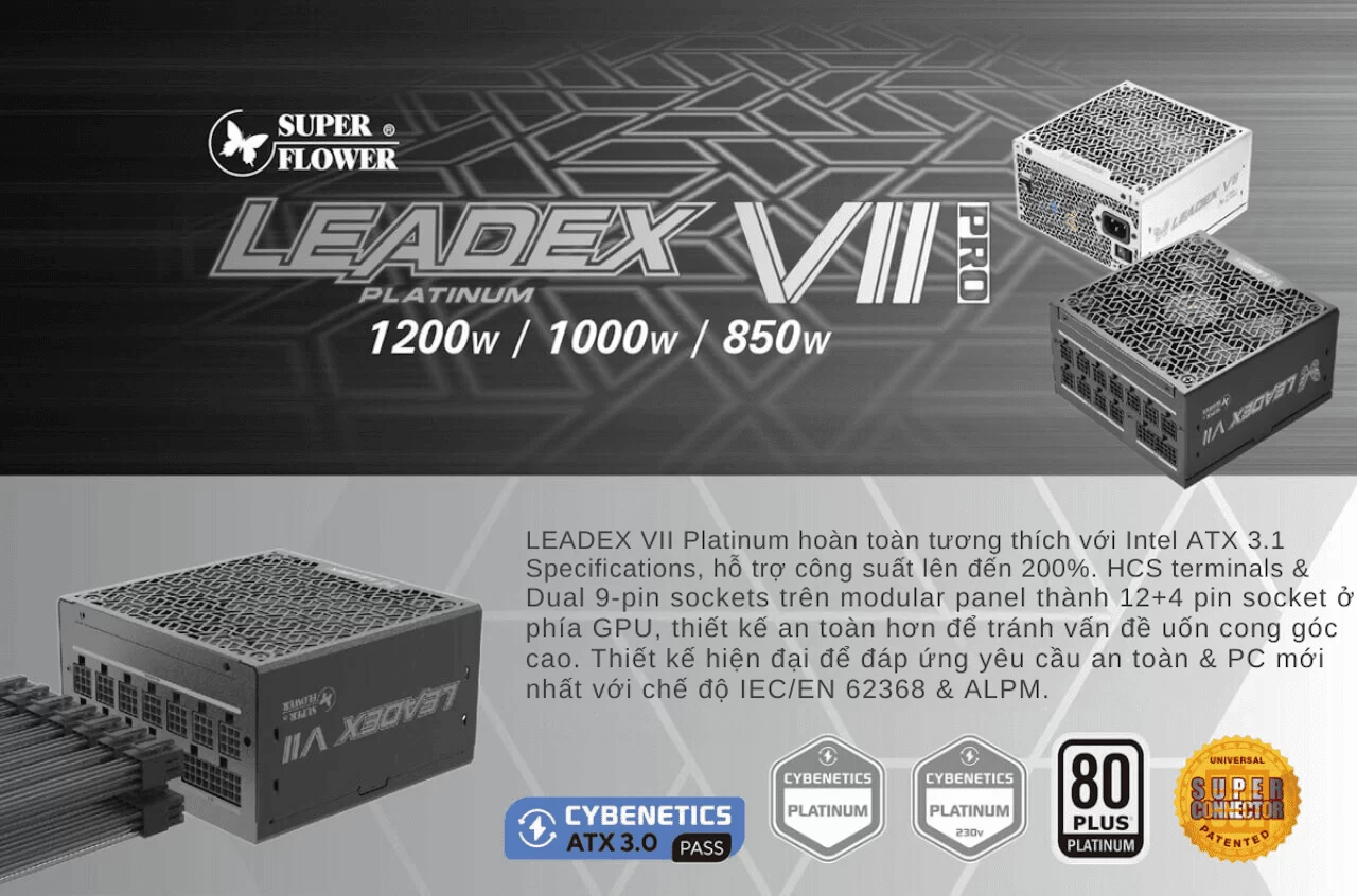 Super Flower Leadex VII Platinum Pro 1000W ATX 3.1 PCIe 5.1 80 Plus Platinum page 1
