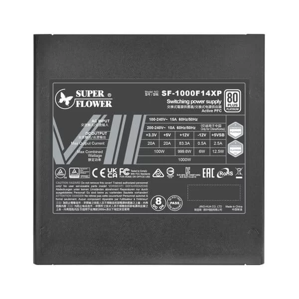 Super Flower Leadex VII Platinum PRO 1000W ATX 3.1 (BK) PSU - 1000W, Black, ATX 3.1 Compatible, Pcie 5.1 ready, 80PLUS & Cybenetics Platinum Certified 2 Super Flower Leadex VII Platinum PRO 1000W ATX 3.1 (BK) PSU - 1000W, Black, ATX 3.1 Compatible, Pcie 5.1 ready, 80PLUS & Cybenetics Platinum Certified - Ảnh 2