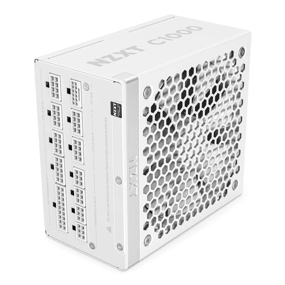 NZXT C1000 Gold ATX 3.1 WHITE (PA-0G2BW-EU) PSU - 1000W, 80 Plus Gold, 2V-2x6 Connector, Zero Fan Mode, 100% Japanese Capacitors 6 NZXT C1000 Gold ATX 3.1 WHITE (PA-0G2BW-EU) PSU - 1000W, 80 Plus Gold, 2V-2x6 Connector, Zero Fan Mode, 100% Japanese Capacitors - Ảnh 6
