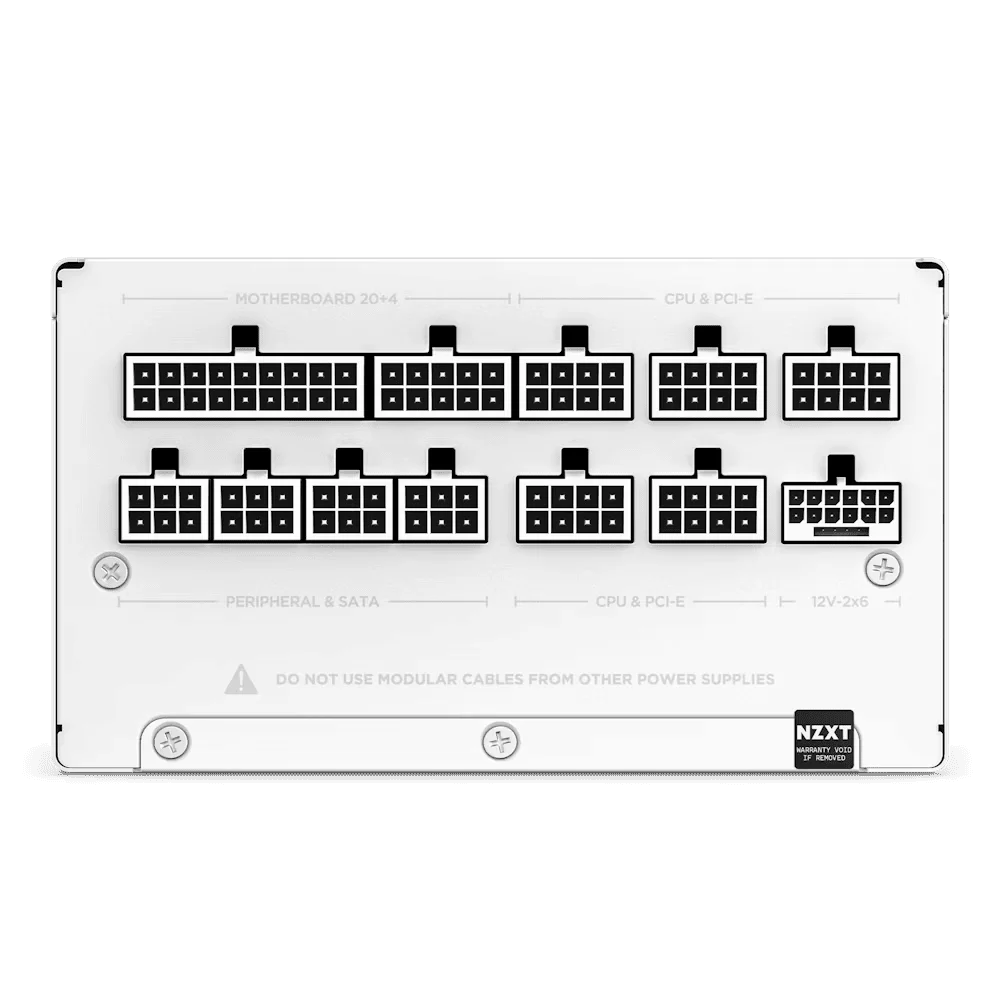NZXT C1000 Gold ATX 3.1 WHITE (PA-0G2BW-EU) PSU - 1000W, 80 Plus Gold, 2V-2x6 Connector, Zero Fan Mode, 100% Japanese Capacitors 7 NZXT C1000 Gold ATX 3.1 WHITE (PA-0G2BW-EU) PSU - 1000W, 80 Plus Gold, 2V-2x6 Connector, Zero Fan Mode, 100% Japanese Capacitors - Ảnh 7