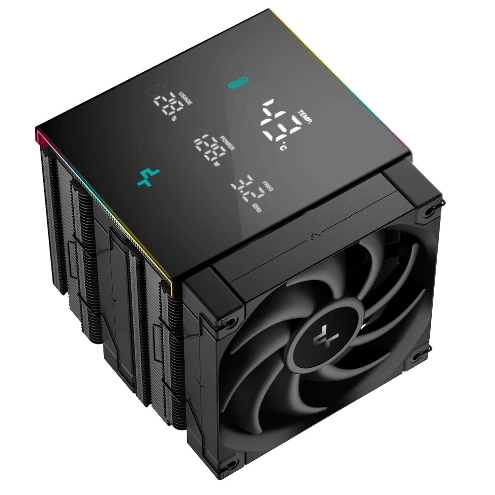Deepcool AK620 DIGITAL PRO CPU Air Cooler - Black, 6 Heatpipes, Dual Tower, Multi-data point screen 4 Deepcool AK620 DIGITAL PRO CPU Air Cooler - Black, 6 Heatpipes, Dual Tower, Multi-data point screen - Ảnh 4