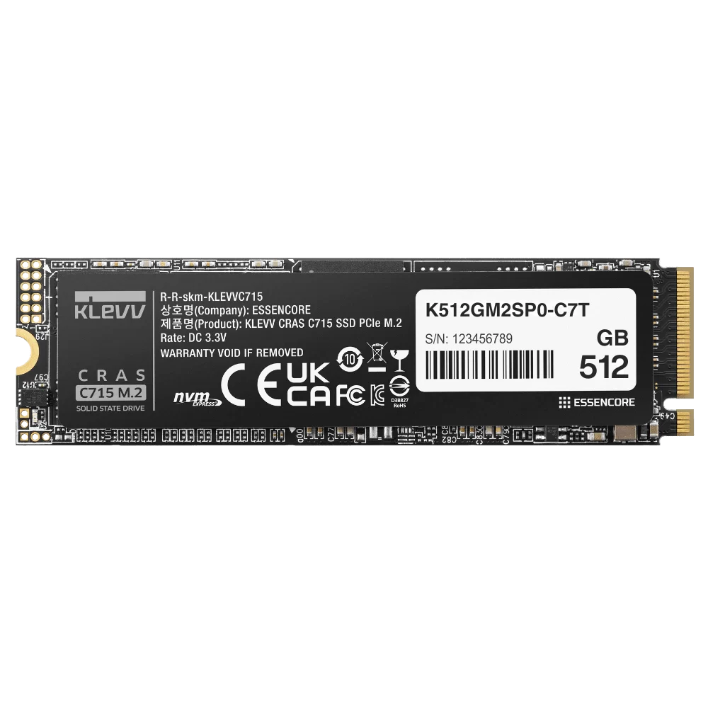 SSD KLEVV CRAS C715 512GB SSD - M.2 2280, PCIe Gen 3.0 x4 NVMe 1.3