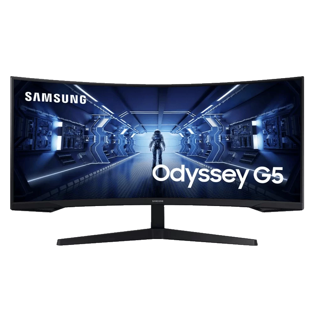 Samsung Odyssey G5 G55T LC34G55TWWEXXV Curved 1000R Gaming Monitor - 34 inch 21:9 WQHD (3440 x 1440), VA, 160Hz, 1ms(MPRT), HDMI 1.4 + Displayport 1.4 1 Samsung Odyssey G5 G55T LC34G55TWWEXXV Curved 1000R Gaming Monitor - 34 inch 21:9 WQHD (3440 x 1440), VA, 160Hz, 1ms(MPRT), HDMI 1.4 + Displayport 1.4