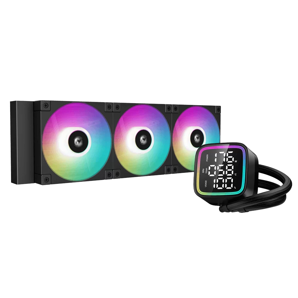 DeepCool LD360 ARGB AIO Liquid CPU Cooler - Black, 360mm Radiator, FD12 ARGB fans, 5th generation pump, AM5-LGA1700 compatible 1 DeepCool LD360 ARGB AIO Liquid CPU Cooler - Black, 360mm Radiator, FD12 ARGB fans, 5th generation pump, AM5-LGA1700 compatible