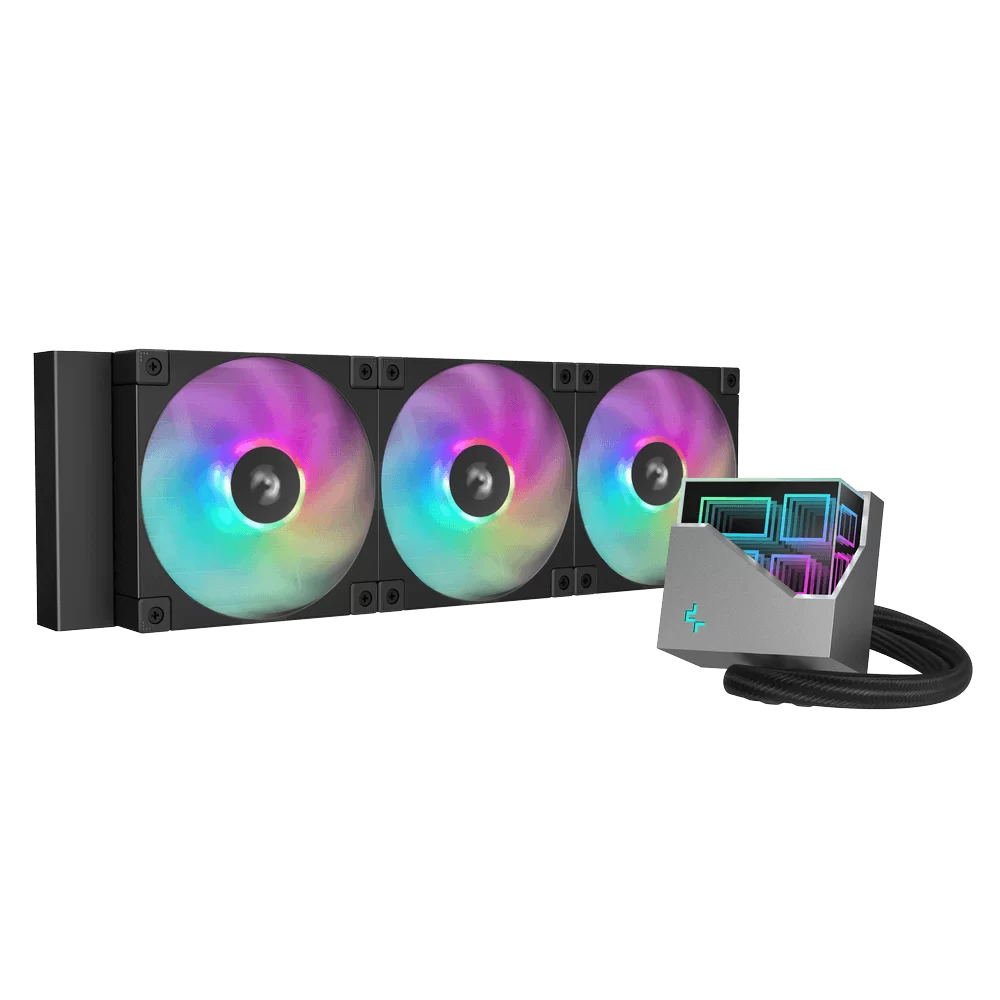 DeepCool LT360 ARGB Black AIO Liquid CPU Cooler - 360mm Radiator, FD12 ARGB Fans, 5th generation pump, AM5-LGA1700 compatible 1 DeepCool LT360 ARGB Black AIO Liquid CPU Cooler - 360mm Radiator, FD12 ARGB Fans, 5th generation pump, AM5-LGA1700 compatible