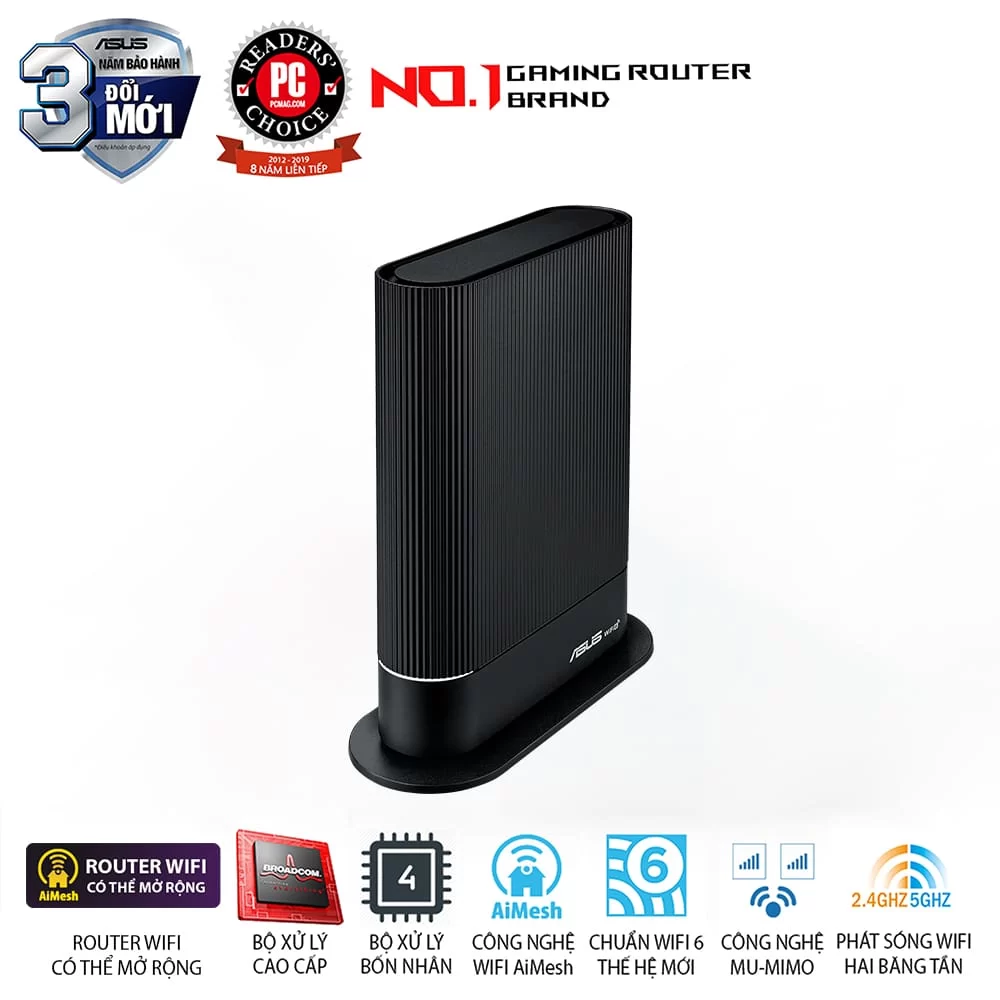 ASUS RT-AX59U WiFi Router - AX4200 (802.11ax) AiMesh, AiProtection Pro, Safe Browsing, In 3 ASUS RT-AX59U WiFi Router - AX4200 (802.11ax) AiMesh, AiProtection Pro, Safe Browsing, In - Ảnh 3