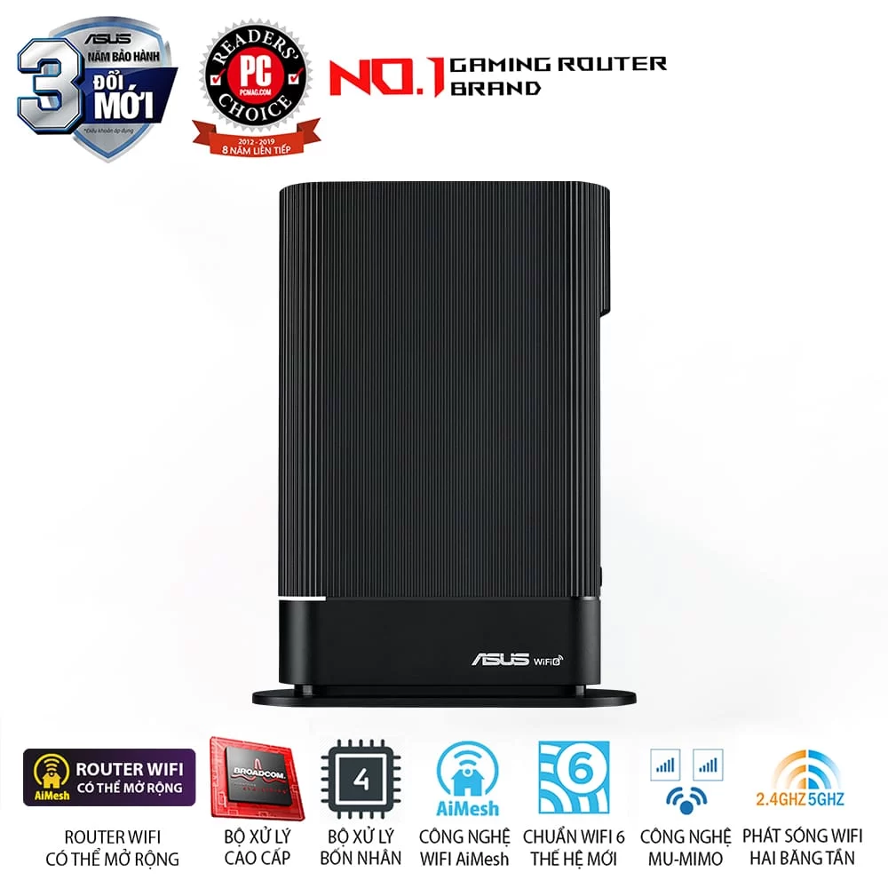 ASUS RT-AX59U WiFi Router - AX4200 (802.11ax) AiMesh, AiProtection Pro, Safe Browsing, In 5 ASUS RT-AX59U WiFi Router - AX4200 (802.11ax) AiMesh, AiProtection Pro, Safe Browsing, In - Ảnh 5