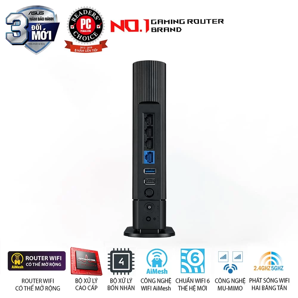 ASUS RT-AX59U WiFi Router - AX4200 (802.11ax) AiMesh, AiProtection Pro, Safe Browsing, In 9 ASUS RT-AX59U WiFi Router - AX4200 (802.11ax) AiMesh, AiProtection Pro, Safe Browsing, In - Ảnh 9