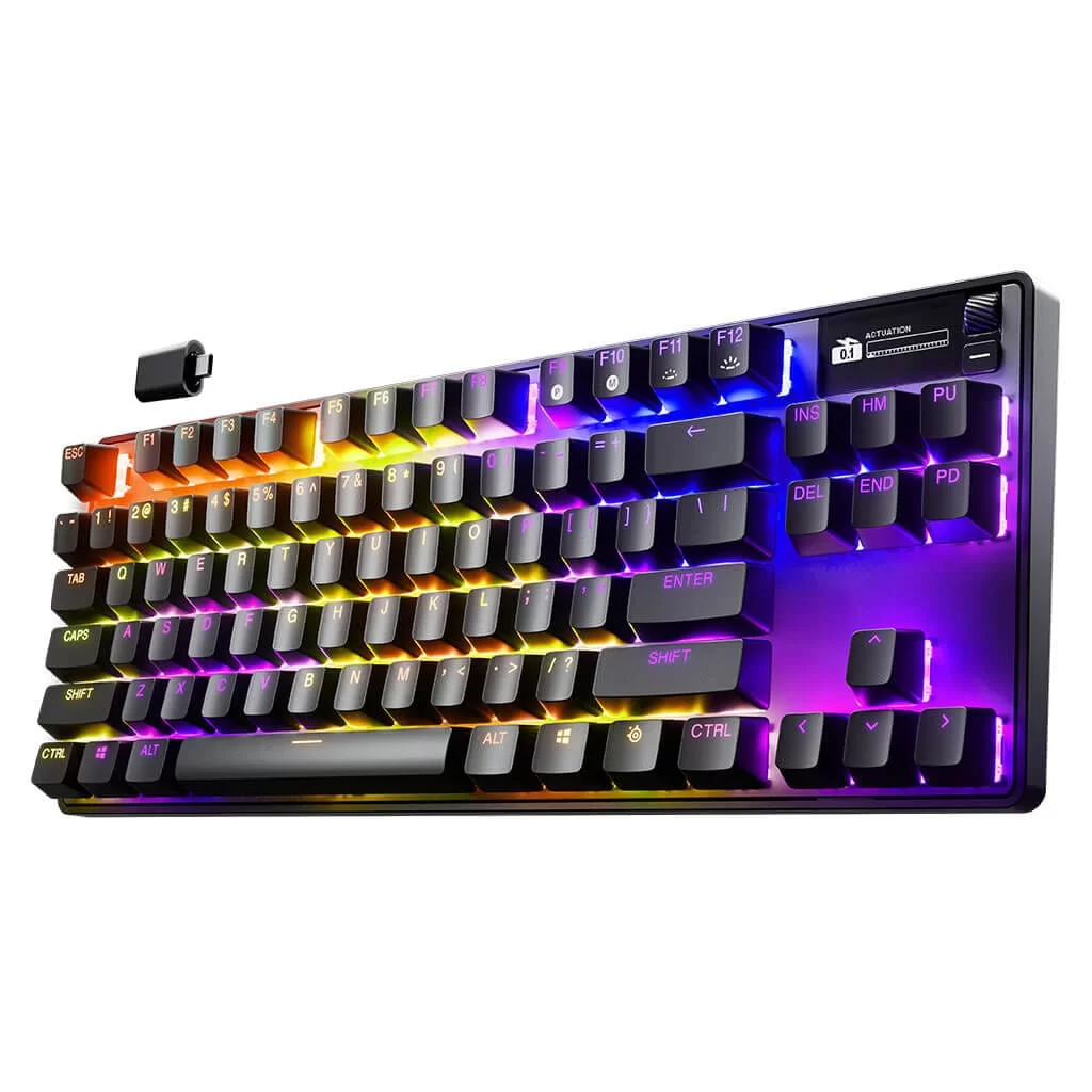 SteelSeries Apex Pro TKL Wireless Gen 3 Gaming Keyboard - 3 modes, OmniPoint 3.0 HyperMagnetic Switches, OLED Smart Display, Dynamic Per-Key RGB Illumination, Rubber Tri Level Feet, Magnetic Wrist Rest 6 SteelSeries Apex Pro TKL Wireless Gen 3 Gaming Keyboard - 3 modes, OmniPoint 3.0 HyperMagnetic Switches, OLED Smart Display, Dynamic Per-Key RGB Illumination, Rubber Tri Level Feet, Magnetic Wrist Rest - Ảnh 6