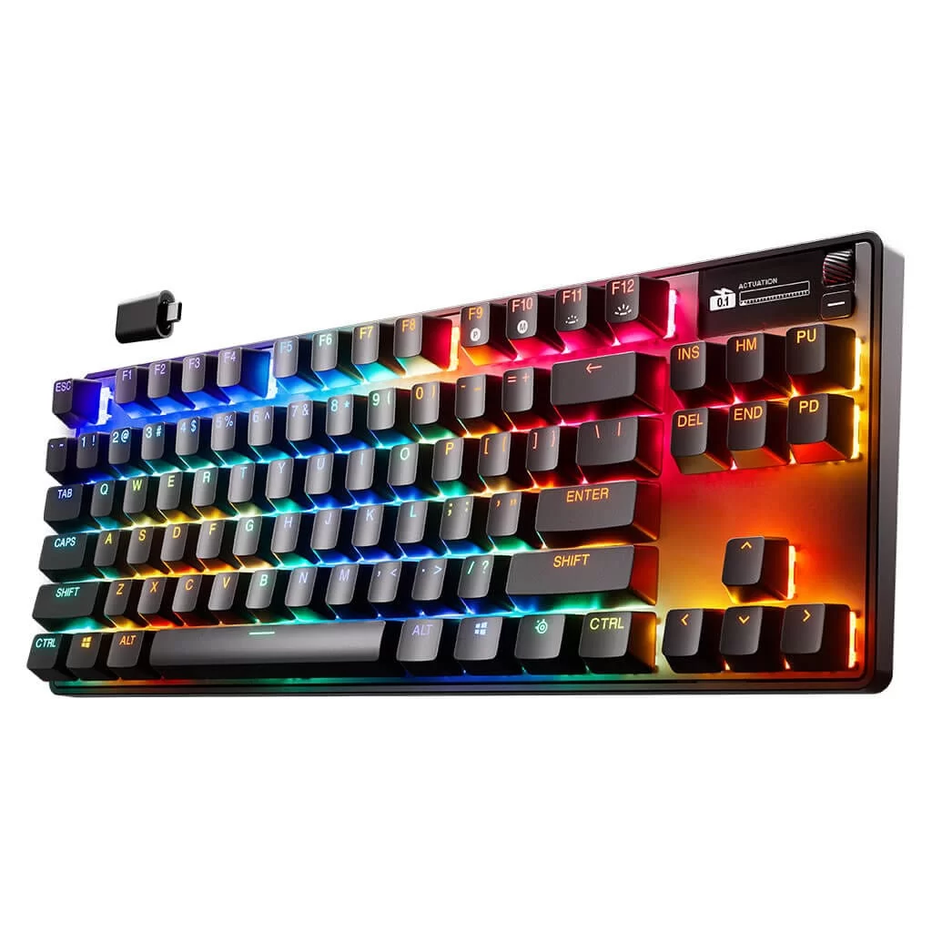 SteelSeries Apex Pro TKL Wireless Gen 3 Gaming Keyboard - 3 modes, OmniPoint 3.0 HyperMagnetic Switches, OLED Smart Display, Dynamic Per-Key RGB Illumination, Rubber Tri Level Feet, Magnetic Wrist Rest 7 SteelSeries Apex Pro TKL Wireless Gen 3 Gaming Keyboard - 3 modes, OmniPoint 3.0 HyperMagnetic Switches, OLED Smart Display, Dynamic Per-Key RGB Illumination, Rubber Tri Level Feet, Magnetic Wrist Rest - Ảnh 7