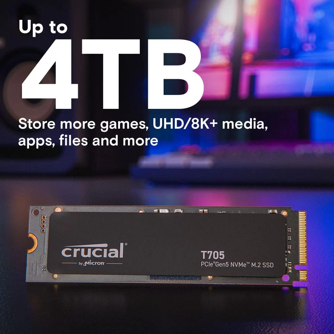 Crucial T705 1TB (CT1000T705SSD3) SSD - M.2 PCIe Gen5 x4 NVMe 6 Crucial T705 1TB (CT1000T705SSD3) SSD - M.2 PCIe Gen5 x4 NVMe - Ảnh 6