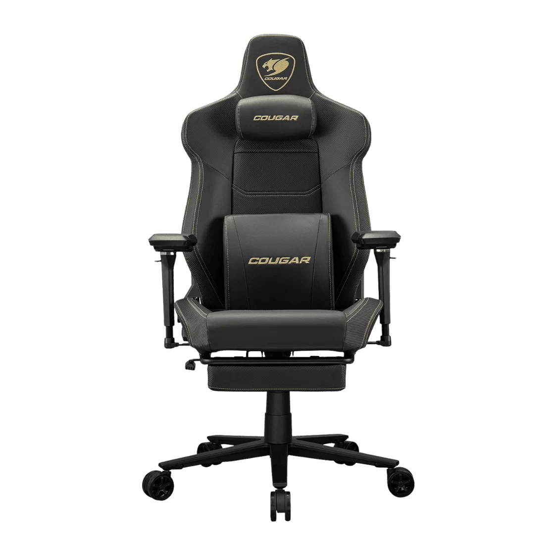 Cougar Armor EVO M Gold Gaming Chair - Magnetic Memory Foam Neck Pillow, PVC leather, Full steel frame, 5D armrest, Footrest, Lumbar Cushion 1 Cougar Armor EVO M Gold Gaming Chair - Magnetic Memory Foam Neck Pillow, PVC leather, Full steel frame, 5D armrest, Footrest, Lumbar Cushion