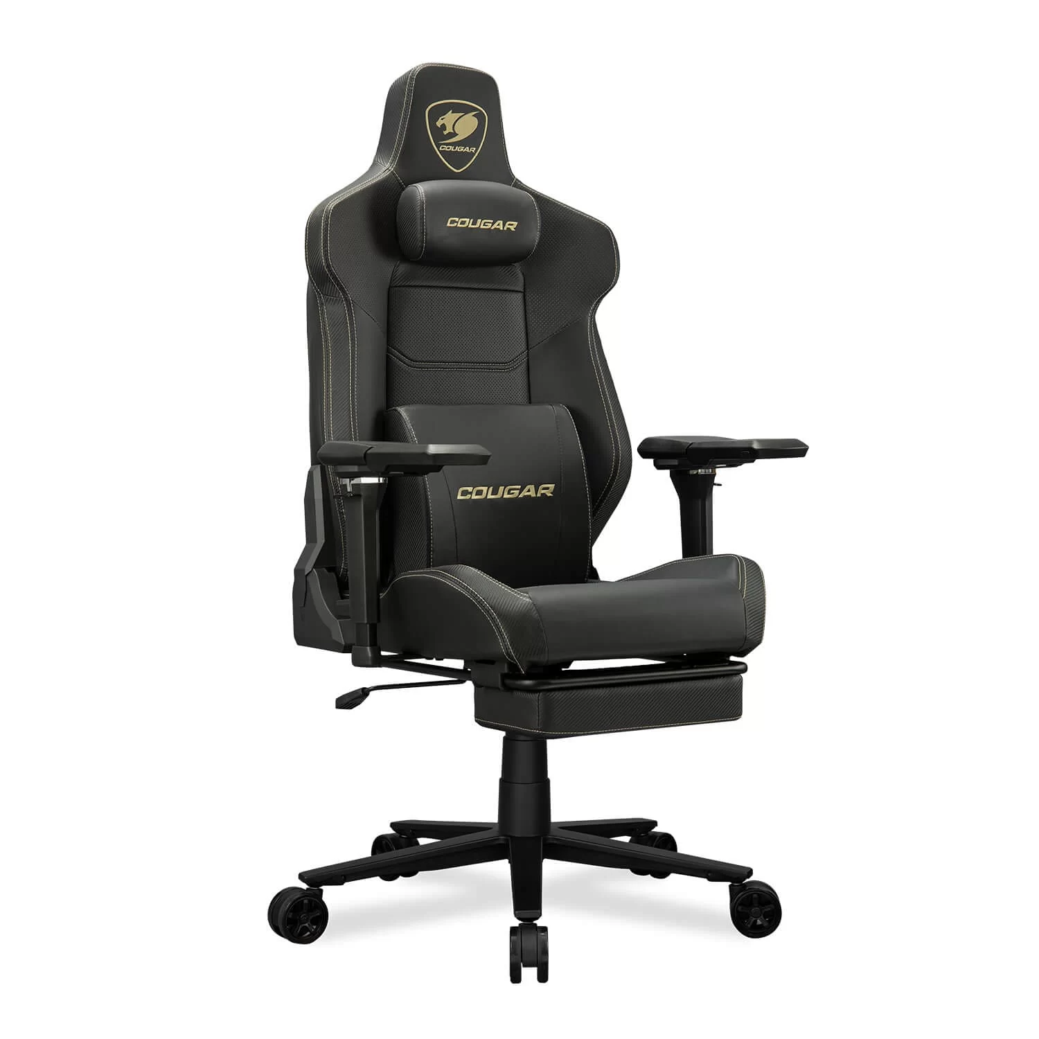 Cougar Armor EVO M Gold Gaming Chair - Magnetic Memory Foam Neck Pillow, PVC leather, Full steel frame, 5D armrest, Footrest, Lumbar Cushion 3 Cougar Armor EVO M Gold Gaming Chair - Magnetic Memory Foam Neck Pillow, PVC leather, Full steel frame, 5D armrest, Footrest, Lumbar Cushion - Ảnh 3