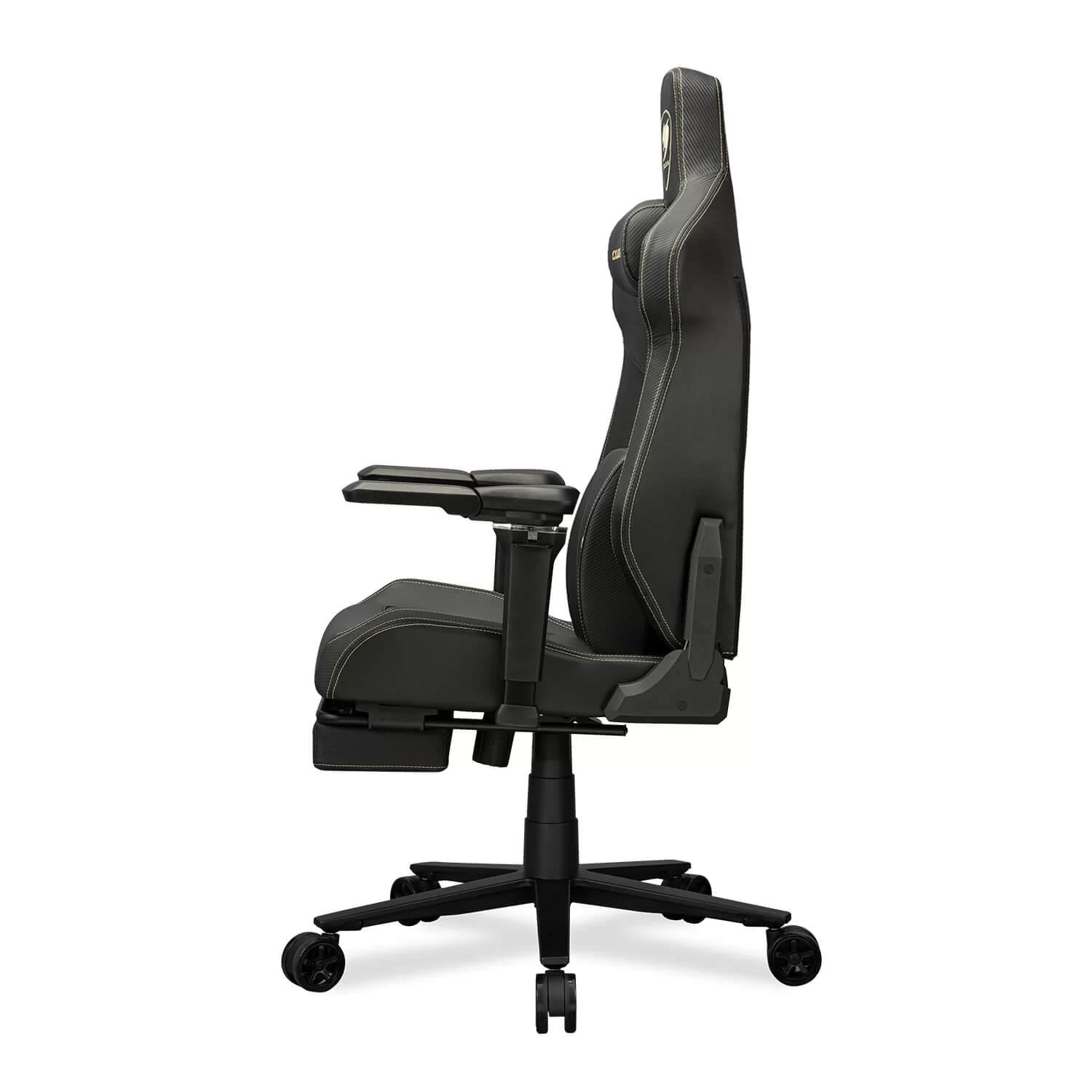 Cougar Armor EVO M Gold Gaming Chair - Magnetic Memory Foam Neck Pillow, PVC leather, Full steel frame, 5D armrest, Footrest, Lumbar Cushion 6 Cougar Armor EVO M Gold Gaming Chair - Magnetic Memory Foam Neck Pillow, PVC leather, Full steel frame, 5D armrest, Footrest, Lumbar Cushion - Ảnh 6