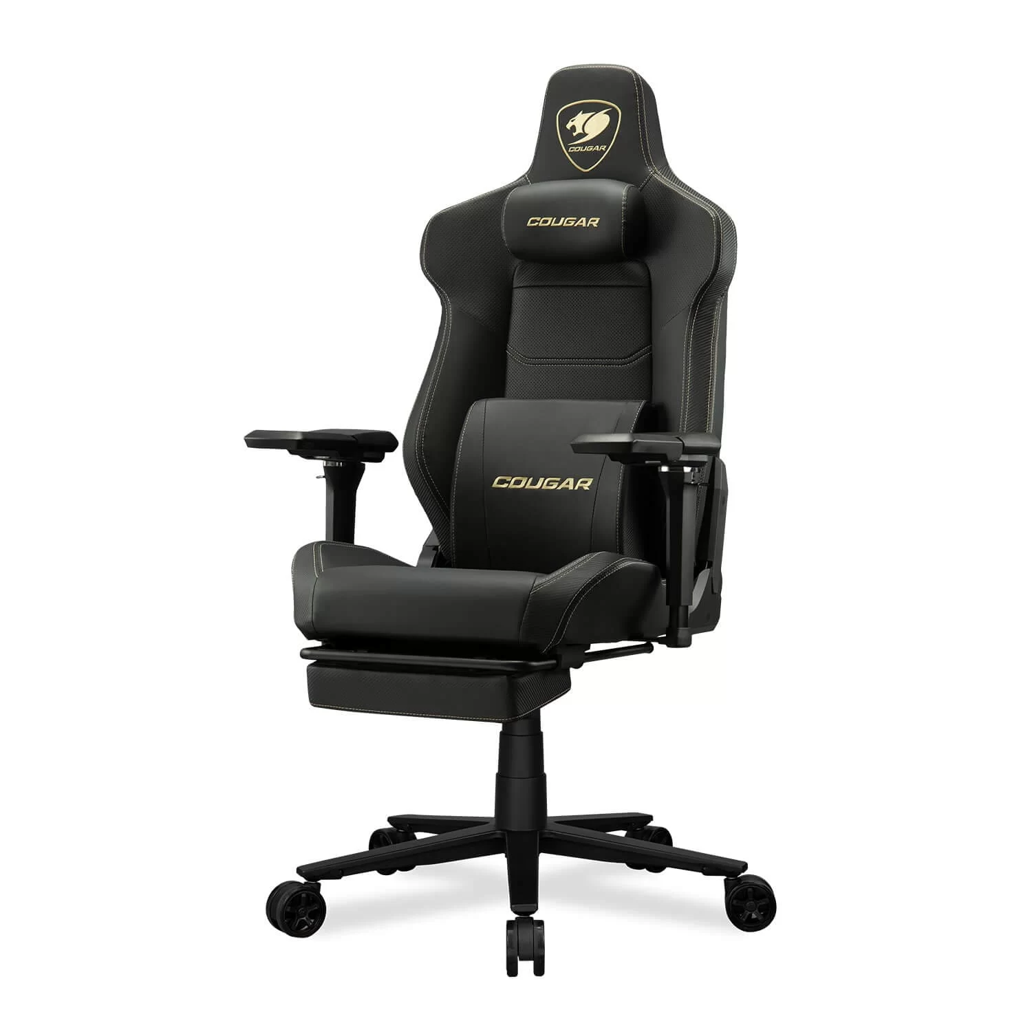 Cougar Armor EVO M Gold Gaming Chair - Magnetic Memory Foam Neck Pillow, PVC leather, Full steel frame, 5D armrest, Footrest, Lumbar Cushion 7 Cougar Armor EVO M Gold Gaming Chair - Magnetic Memory Foam Neck Pillow, PVC leather, Full steel frame, 5D armrest, Footrest, Lumbar Cushion - Ảnh 7