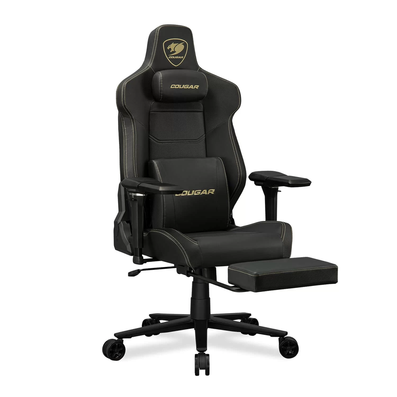 Cougar Armor EVO M Gold Gaming Chair - Magnetic Memory Foam Neck Pillow, PVC leather, Full steel frame, 5D armrest, Footrest, Lumbar Cushion 9 Cougar Armor EVO M Gold Gaming Chair - Magnetic Memory Foam Neck Pillow, PVC leather, Full steel frame, 5D armrest, Footrest, Lumbar Cushion - Ảnh 9