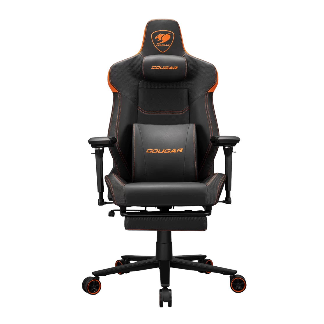 Cougar Armor EVO M Gaming Chair - Orange, Magnetic Memory Foam Neck Pillow, PVC leather, Full steel frame, 5D armrest, Footrest, Lumbar Cushion 1 Cougar Armor EVO M Gaming Chair - Orange, Magnetic Memory Foam Neck Pillow, PVC leather, Full steel frame, 5D armrest, Footrest, Lumbar Cushion