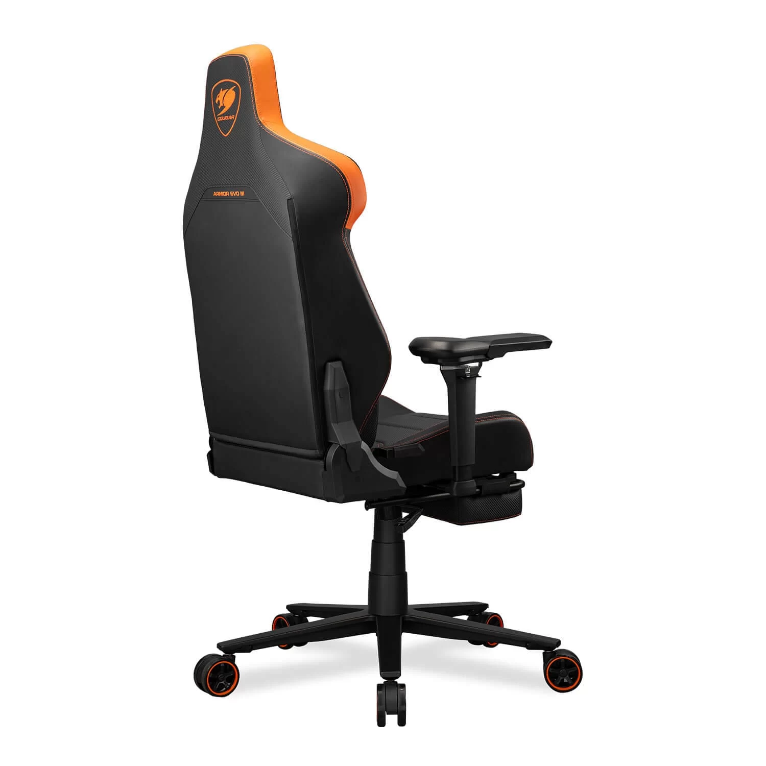Cougar Armor EVO M Gaming Chair - Orange, Magnetic Memory Foam Neck Pillow, PVC leather, Full steel frame, 5D armrest, Footrest, Lumbar Cushion 5 Cougar Armor EVO M Gaming Chair - Orange, Magnetic Memory Foam Neck Pillow, PVC leather, Full steel frame, 5D armrest, Footrest, Lumbar Cushion - Ảnh 5