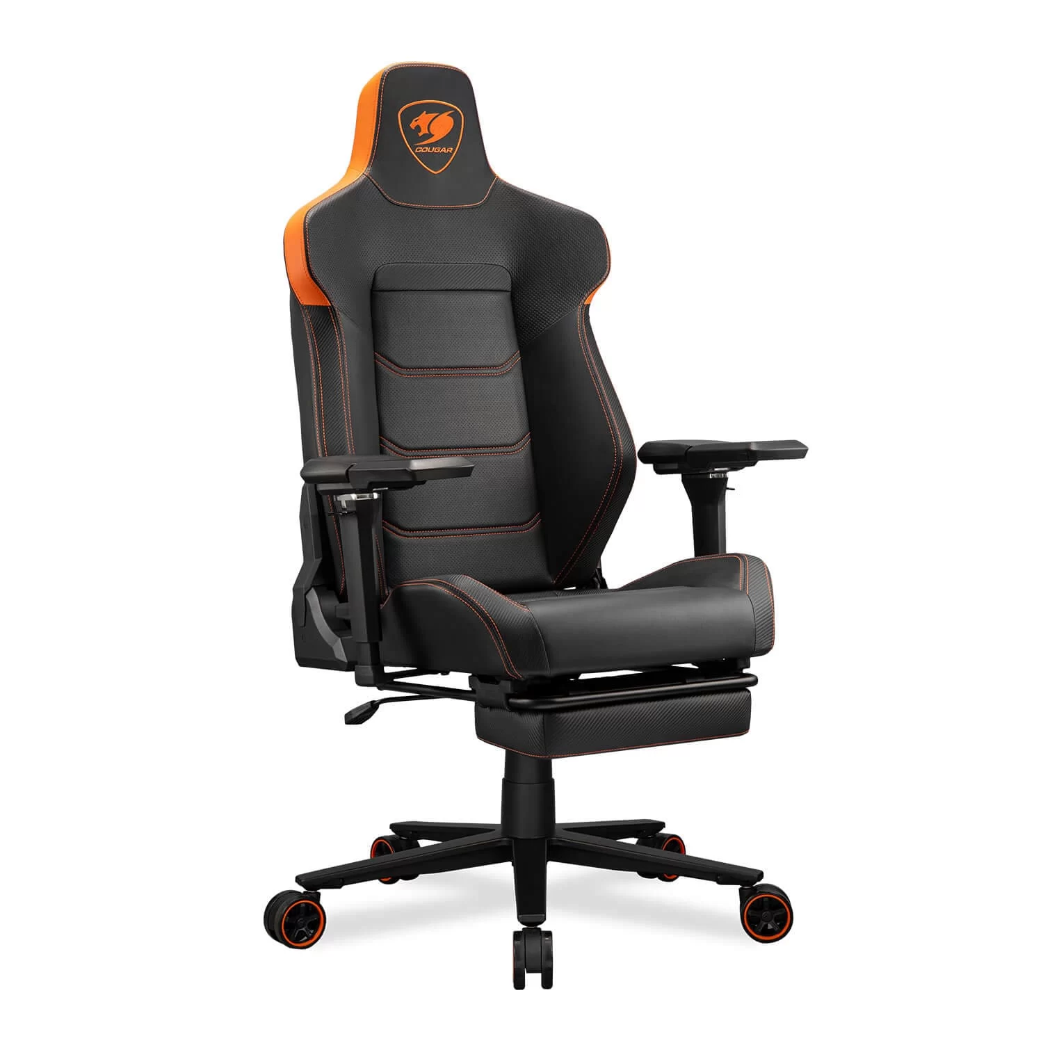 Cougar Armor EVO M Gaming Chair - Orange, Magnetic Memory Foam Neck Pillow, PVC leather, Full steel frame, 5D armrest, Footrest, Lumbar Cushion 8 Cougar Armor EVO M Gaming Chair - Orange, Magnetic Memory Foam Neck Pillow, PVC leather, Full steel frame, 5D armrest, Footrest, Lumbar Cushion - Ảnh 8