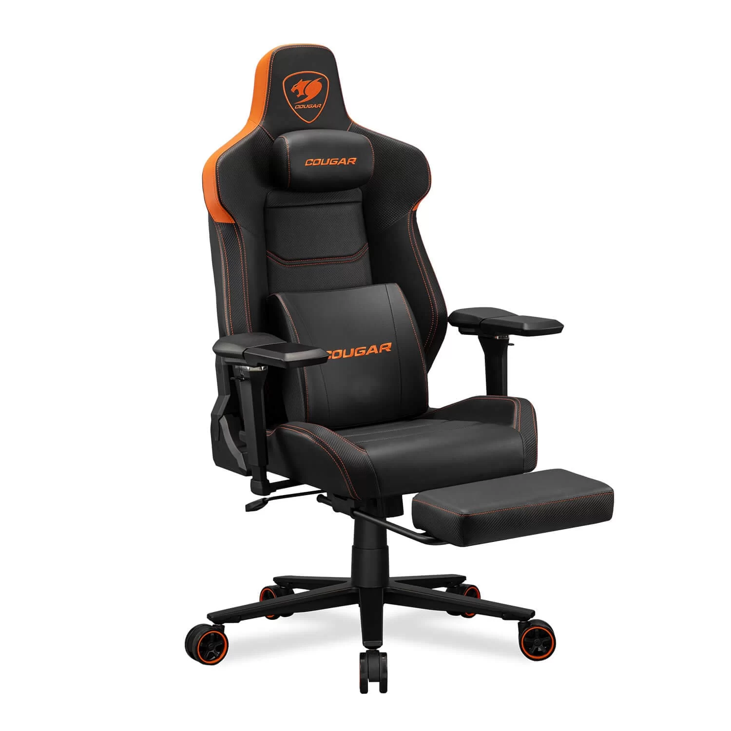 Cougar Armor EVO M Gaming Chair - Orange, Magnetic Memory Foam Neck Pillow, PVC leather, Full steel frame, 5D armrest, Footrest, Lumbar Cushion 9 Cougar Armor EVO M Gaming Chair - Orange, Magnetic Memory Foam Neck Pillow, PVC leather, Full steel frame, 5D armrest, Footrest, Lumbar Cushion - Ảnh 9