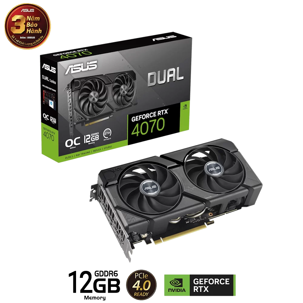 ASUS Dual GeForce RTX 4070 EVO OC Edition 12GB GDDR6X (DUAL-RTX4070-O12G-EVO) Graphics Card