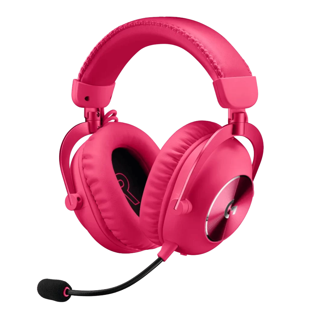 Logitech Pro X 2 LIGHTSPEED Pink Wireless Gaming Headset - Detachable Mic, 50mm Graphene Drivers, DTS:X 2.0, 7.1, Bluetooth/USB/3.5mm Aux