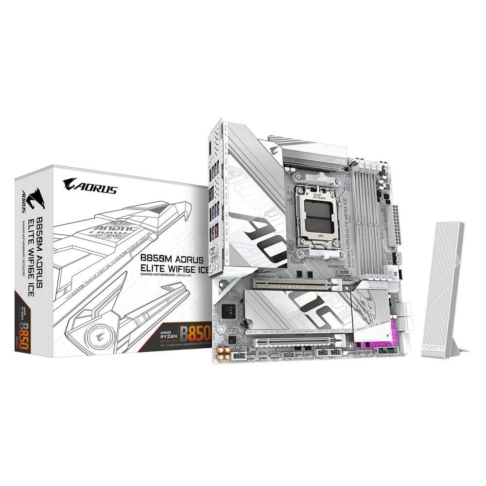 B850M AORUS ELITE WIFI6E ICE Mainboard 1 B850M AORUS ELITE WIFI6E ICE Mainboard