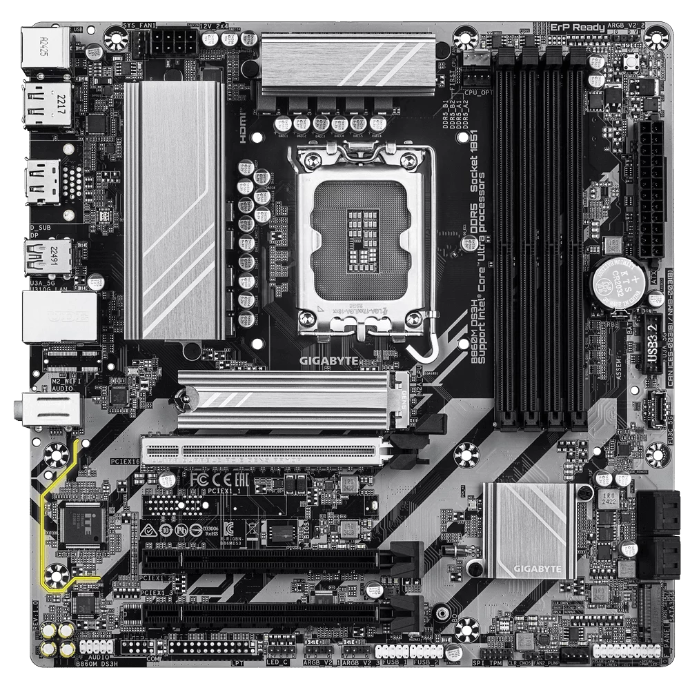 GIGABYTE B860M DS3H Mainboard 2 GIGABYTE B860M DS3H Mainboard - Ảnh 2