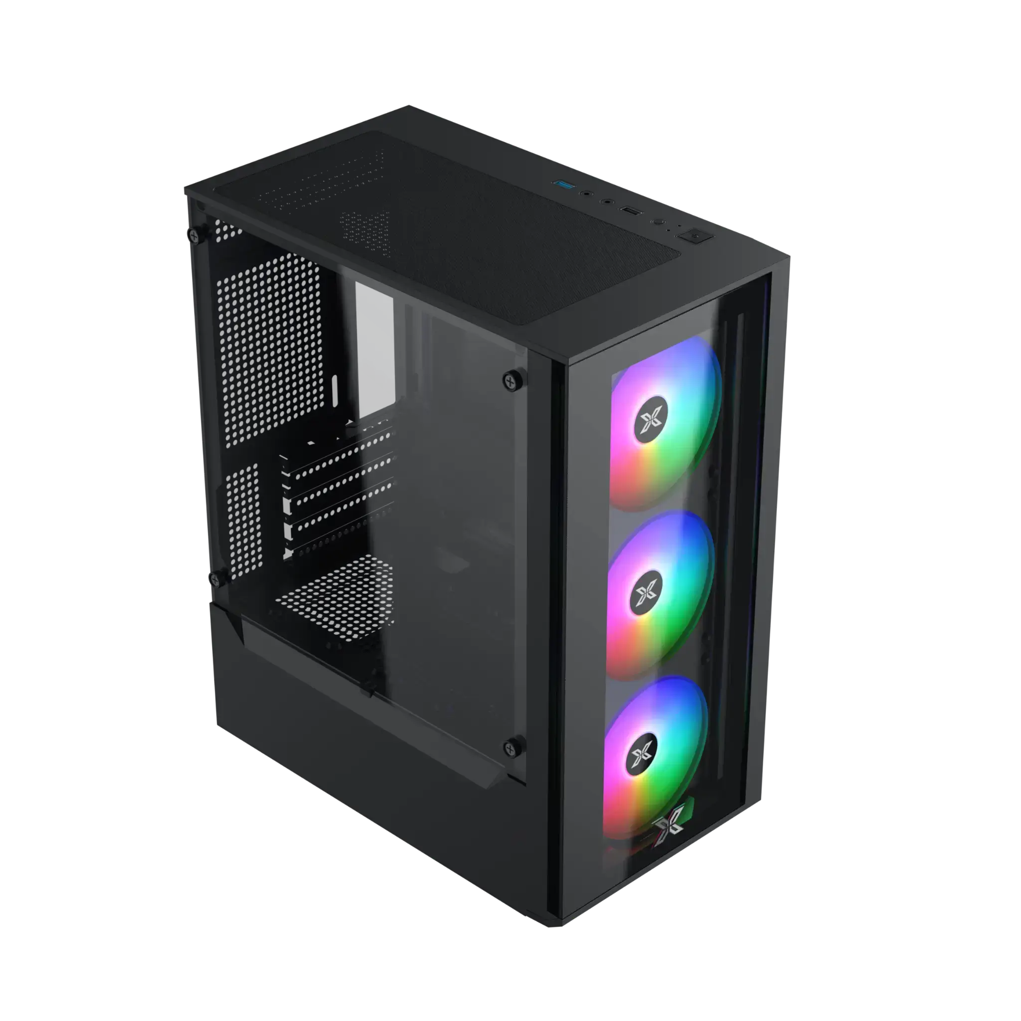 XIGMATEK MYX II 3F (EN45950) Tempered Case - M-ATX, 3x 120mm RGB Fans 1 XIGMATEK MYX II 3F (EN45950) Tempered Case - M-ATX, 3x 120mm RGB Fans