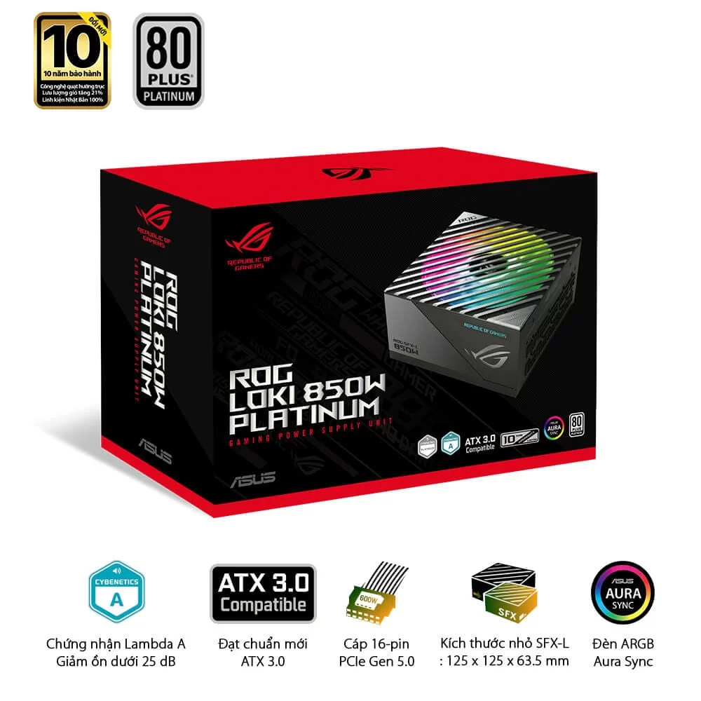 ASUS ROG Loki SFX-L 850W Platinum PSU - 850W, 80 plus Platinum, PCI Gen 5.0, Full Modular 11 ASUS ROG Loki SFX-L 850W Platinum PSU - 850W, 80 plus Platinum, PCI Gen 5.0, Full Modular - Ảnh 11