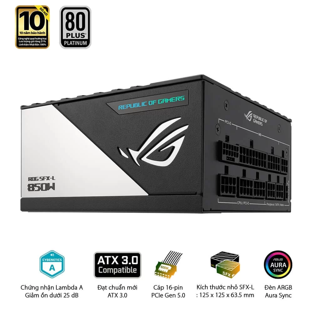 ASUS ROG Loki SFX-L 850W Platinum PSU - 850W, 80 plus Platinum, PCI Gen 5.0, Full Modular 9 ASUS ROG Loki SFX-L 850W Platinum PSU - 850W, 80 plus Platinum, PCI Gen 5.0, Full Modular - Ảnh 9