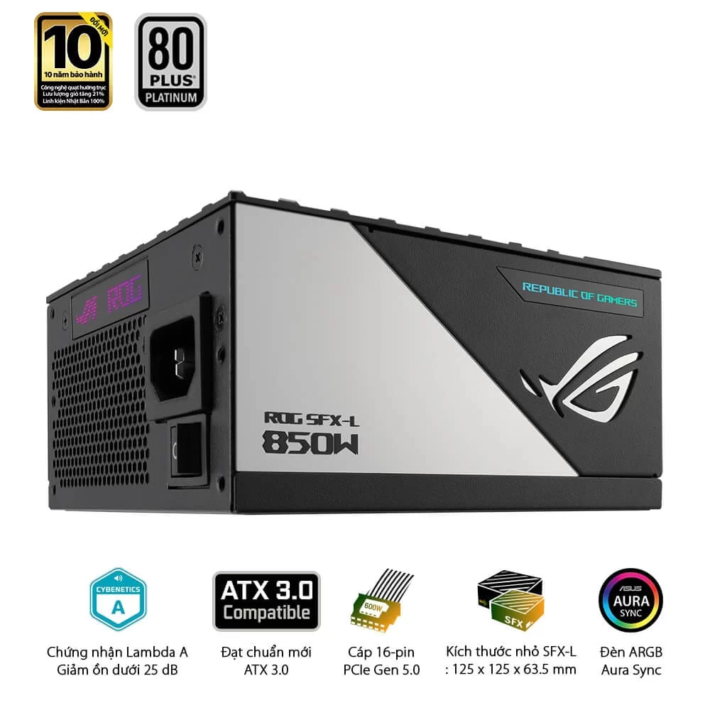 ASUS ROG Loki SFX-L 850W Platinum PSU - 850W, 80 plus Platinum, PCI Gen 5.0, Full Modular 8 ASUS ROG Loki SFX-L 850W Platinum PSU - 850W, 80 plus Platinum, PCI Gen 5.0, Full Modular - Ảnh 8